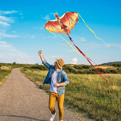 Mint's Colorful Life Dragon Kite for Kids & Adults, Easy to Fly Best Beach Kites for Beginners