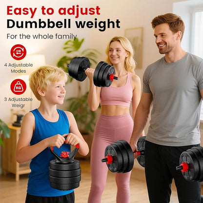 Adjustable Dumbbell Set, 20/33/45/70/90lbs Free Weight Set with Connector, 4 in1 Dumbbells Set Used