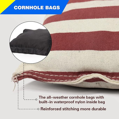 GSE Games & Sports Expert Set of 8 Premium Weather Resistant Cornhole Bags. Regulation Size and