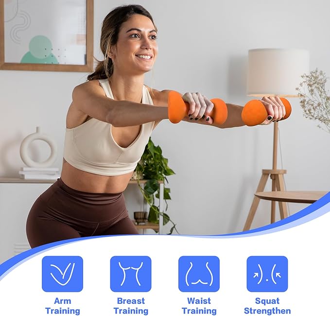 Ergonomic Dumbbells Weights Set-Hand Weights for Women at Home, Ear Dumbbells Weights for Pilates