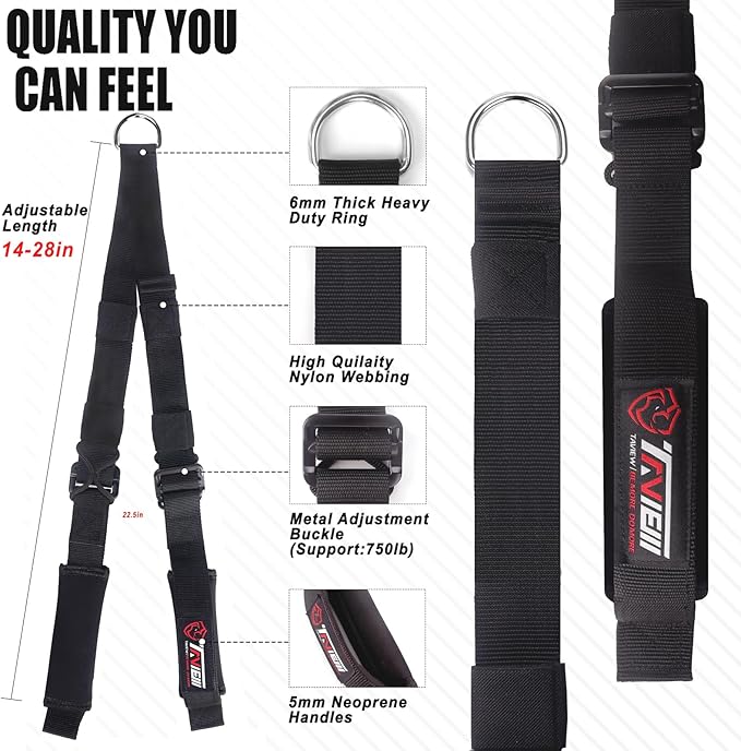 Tricep Rope Cable Attachment Adjustable (26-56 Inches), 27/36/48/55 Inches Long Tricep Rope