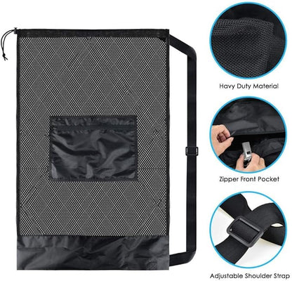 Ball Storage Net Bags, Sports Equipment Organizer for Garage/Outdoor/Pool/Gym/Beach, Drawstring