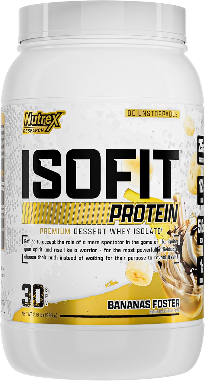 Nutrex Research IsoFit Whey Protein Powder Instantized 100% Whey Protein Isolate (30 Servings (Pack