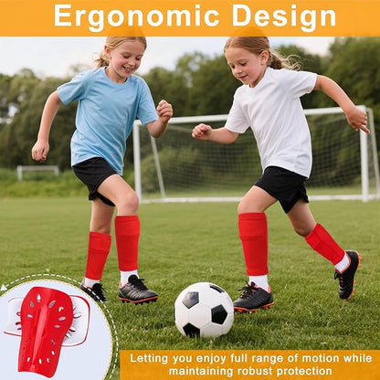 2 Pairs Shin Guards Soccer for Kids,Shin Pads Extra Lightweight Breathable Slide in Shin Guard for