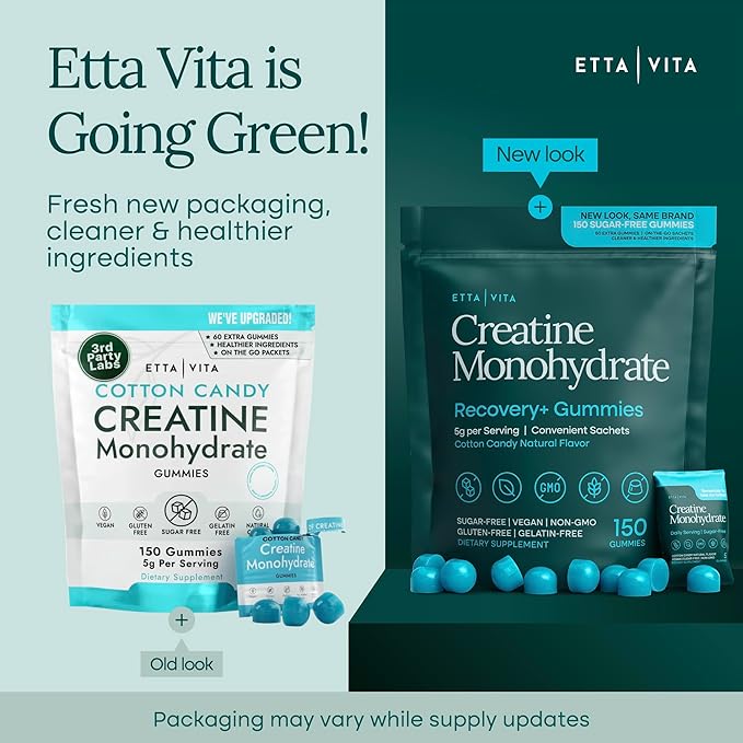Sugar-Free Creatine Monohydrate Gummies (5g Per Packet) - Potent Creatine Gummies for Men & Women