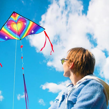 HONBO Large Delta Kite for Kids & Adults,Extremely Easy to Fly Kite for Beach Trip,String Line