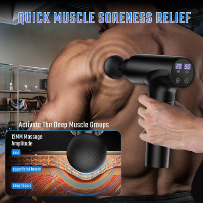 cotsoco Massage Gun Deep Tissue, Muscle Massage Gun with 9 Attachment Heads 20 Speeds & Silent