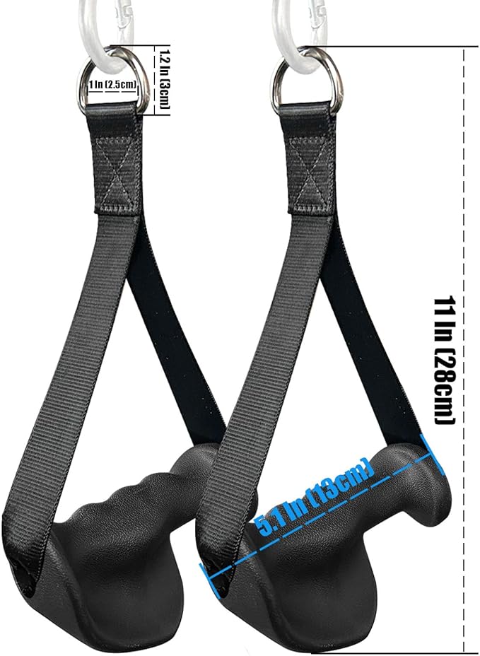 Ergonomic Tricep Rope Pulldown Attachments, Upgraded 27 32 40 & 47 Inch Extra Long Triceps Rope