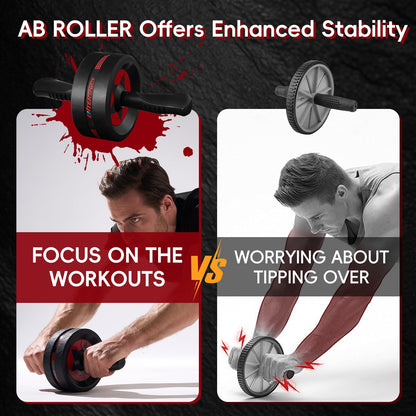 Ab Roller Wheel for Abs Workout - Abdominal Exercise Equipment with 2 Knee Pads for Home Gym, Core