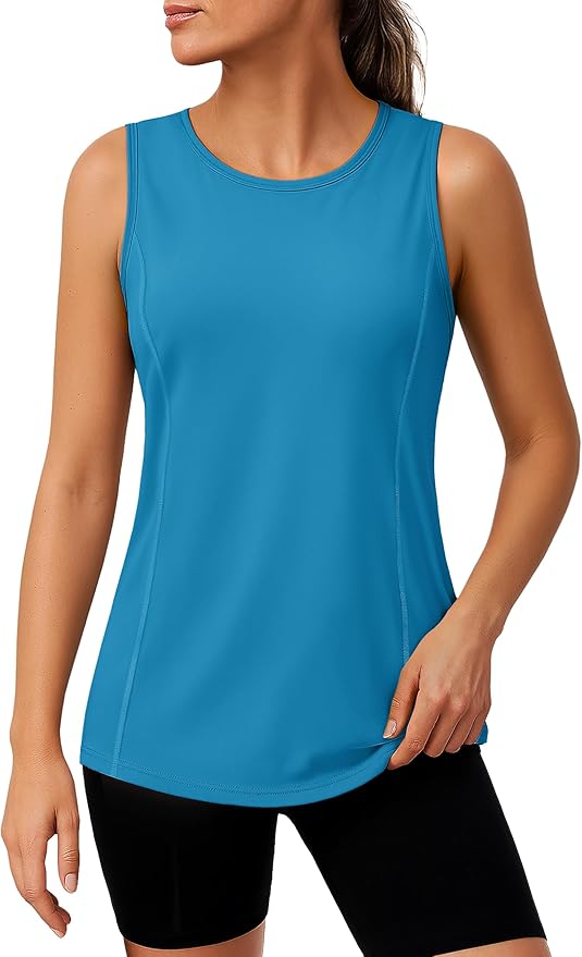 TACVASEN Women's UPF 80+ Workout Tank Top Sleeveless Quick Dry Sun Protection Hiking Athletic Gym