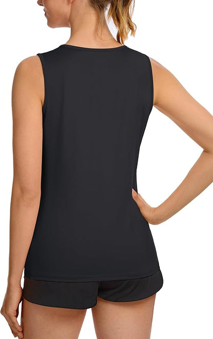 TACVASEN Women's UPF 80+ Workout Tank Top Sleeveless Quick Dry Sun Protection Hiking Athletic Gym