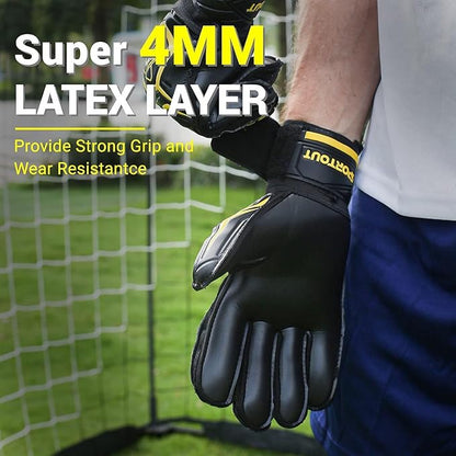 Sportout Goalie Gloves, Goalkeeper Gloves with Finger Protection, Breathable Soccer Goalie Gloves