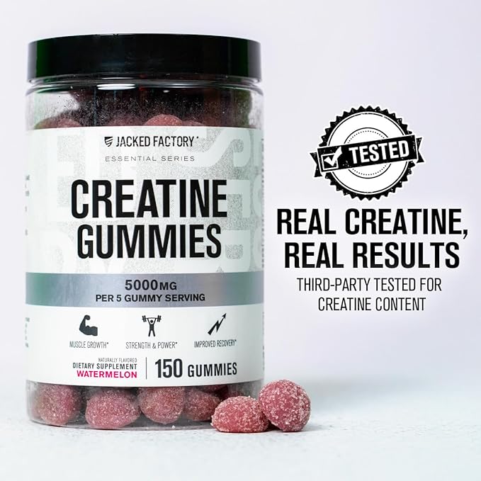 Jacked Factory Creatine Monohydrate Gummies 150g - 5g Daily Creatine Supplement for Men and Women