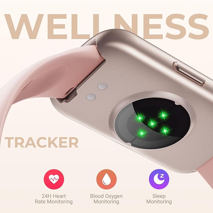 Health Fitness Tracker Smart Watch with 24/7 Heart Rate, Blood Oxygen, Sleep Tracker, Pedometer, 3