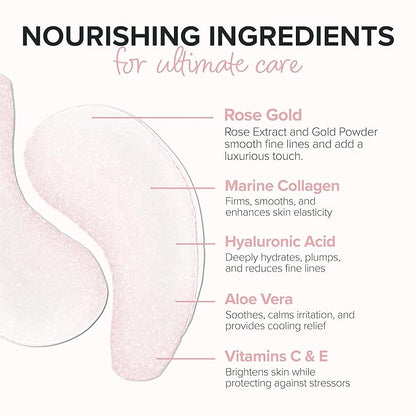 ToGoSpa Rose Gold EYES, Dark Circle Warrior | Premium Clean Anti-Aging Gel Pads with Collagen