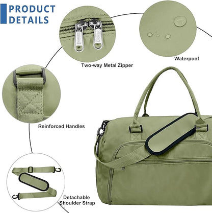 woogwin Gym Bag for Men & Women with Shoes & Wet Compartment Waterproof Duffle Bag for Travel