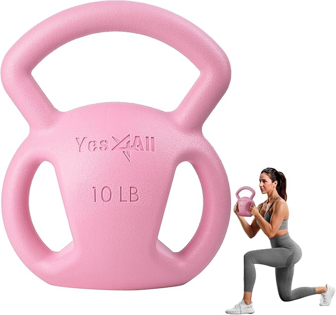 Yes4All Kettlebell, Strength Training Kettlebells for Women, Wide Multi-grip Textured Handle for