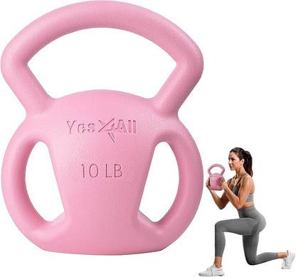 Yes4All Kettlebell, Strength Training Kettlebells for Women, Wide Multi-grip Textured Handle for