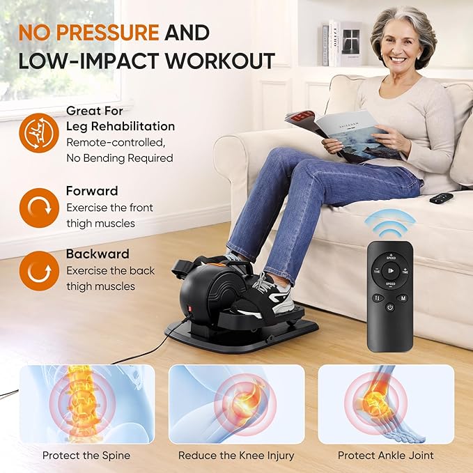 Dripex Under Desk Elliptical Machine, 3-in-1 Electric Ellipse Leg Exerciser As Seen On TV, 10