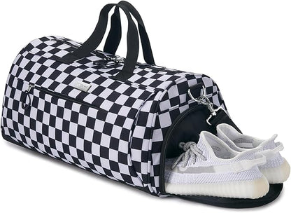 TOPDesign Gym Bag for Women & Men, Unisex Duffel Bag with Shoe Compartment & Wet Pocket for Travel