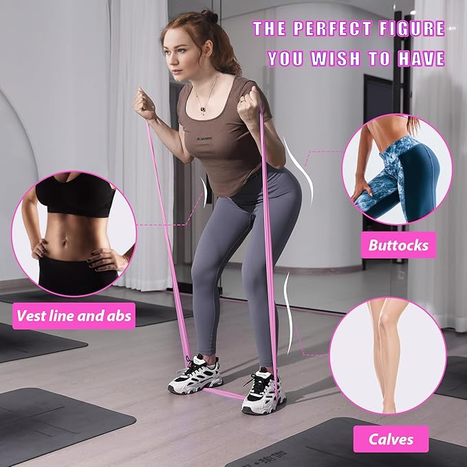 Resistance Bands for Working Out, Physical Therapy Bands, Latex Free Elastic and Exercise Bands Set
