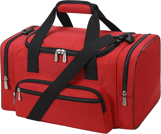 Small Duffel Bag 17 inch Carry On Weekender Bag for Travel Gym Sport (17x10x9 in) - Red
