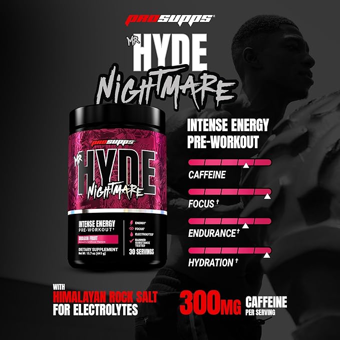 PROSUPPS Mr. Hyde Nightmare Pre Workout Powder with Caffeine & Beta Alanine - Preworkout for