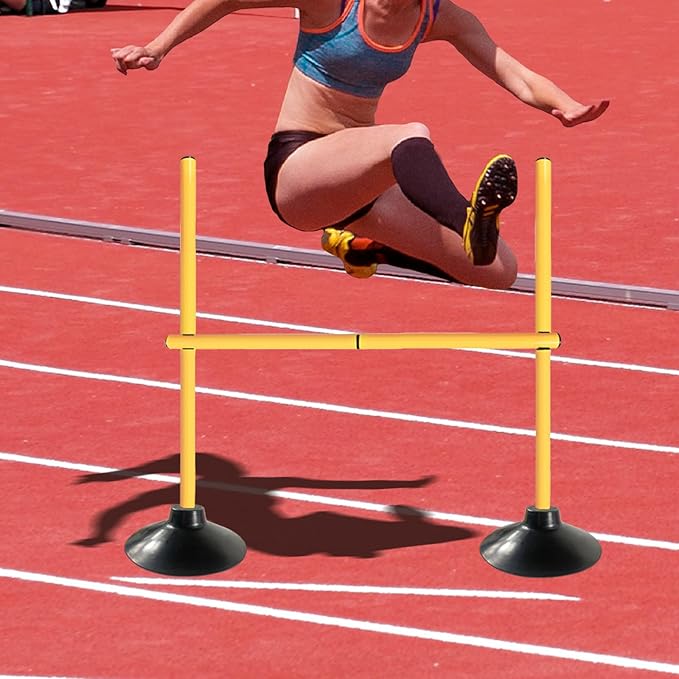 TNZMART 3.3 FT Agility Poles Adjustable Hurdles for Soccer Football Speed Training Equipment Track