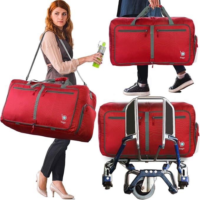 Bago Large Foldable Duffel Bags for Traveling Women & Men - 100L Packable Duffle Bag for Travel