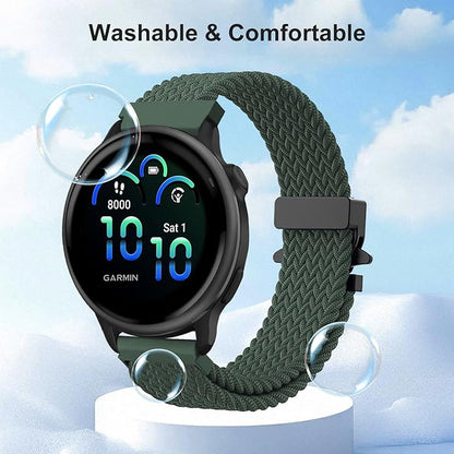 Braided Bands Compatible with Garmin Vivoactive 6/5/3/Venu 2 Plus/Forerunner 165/55/645/245 Music