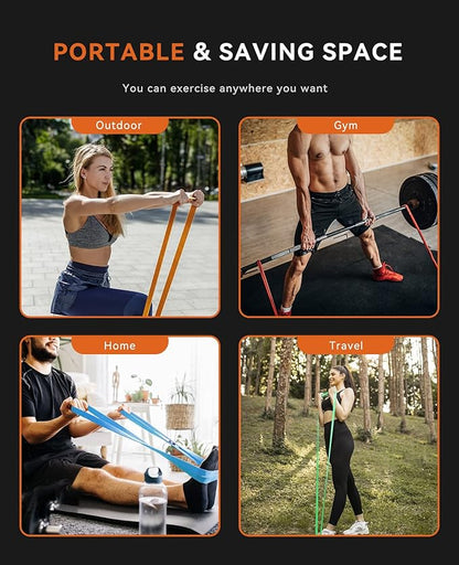 SUNPOW Pull Up Assistance Bands - Set of 5 Resistance Heavy Duty Workout Exercise Stretch Fitness