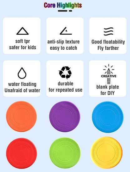 7'' Kids Outdoor Game Flying Discs 12 Pack Party Favors School Teaching Early Education Sports Safe