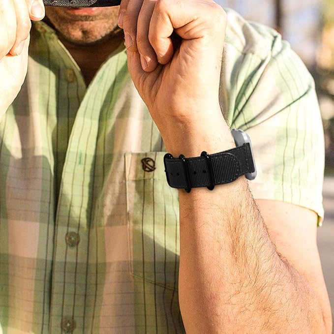 FINTIE Bands Compatible with Fitbit Versa 2/1 / Lite Edition, Soft Nylon Replacement Strap