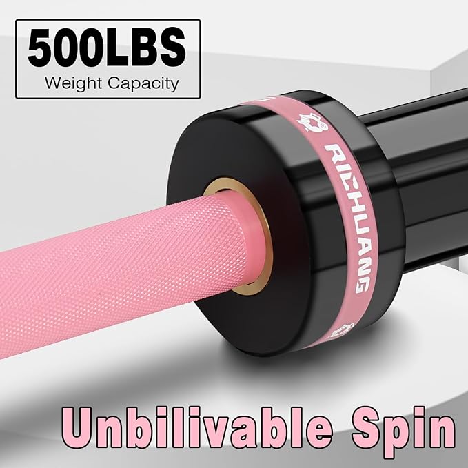 7ft Olympic Barbell, Weightlifting Barbell 28mm 45lb - 500/700/1000lbs Capacity with Smooth
