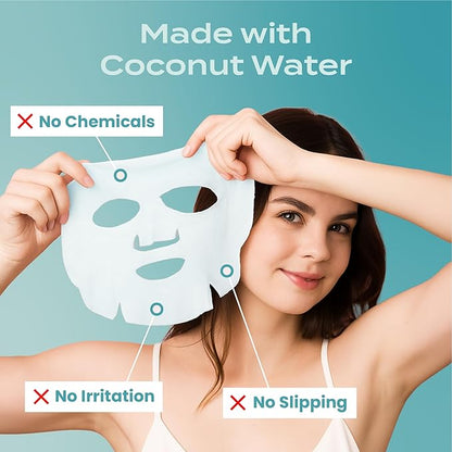Body Restore Natural Collagen Face Mask 5 Pack ??Korean Skin Care Mask with Fermented Coconut