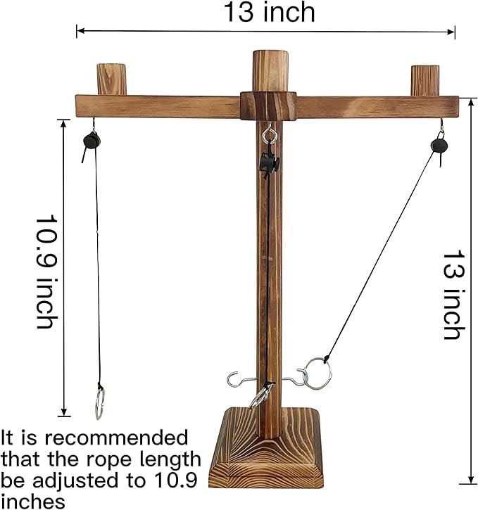 Ring Toss Games for Adults,Wooden Hook and Tossing Game,Hook and Ring Games 2-4-Player PK, Ring