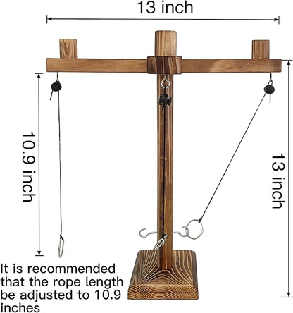 Ring Toss Games for Adults,Wooden Hook and Tossing Game,Hook and Ring Games 2-4-Player PK, Ring