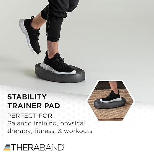 THERABAND Stability Trainer Pad, Advanced Level, Extra Soft, Black Foam Balance Pad for Physical