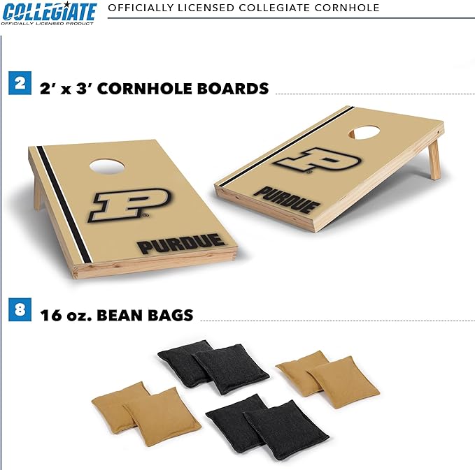 2' x 3' Solid Wood Cornhole Set with Direct Print HD Team Graphics – Great Gift for Any NCAA Fan!