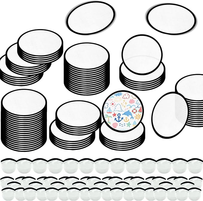 Foldable Flying Disc Fans Set with Bags, 9.8 Inch Black Egde Fabric Beach Flying Disc for Wedding