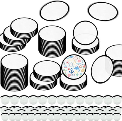 Foldable Flying Disc Fans Set with Bags, 9.8 Inch Black Egde Fabric Beach Flying Disc for Wedding