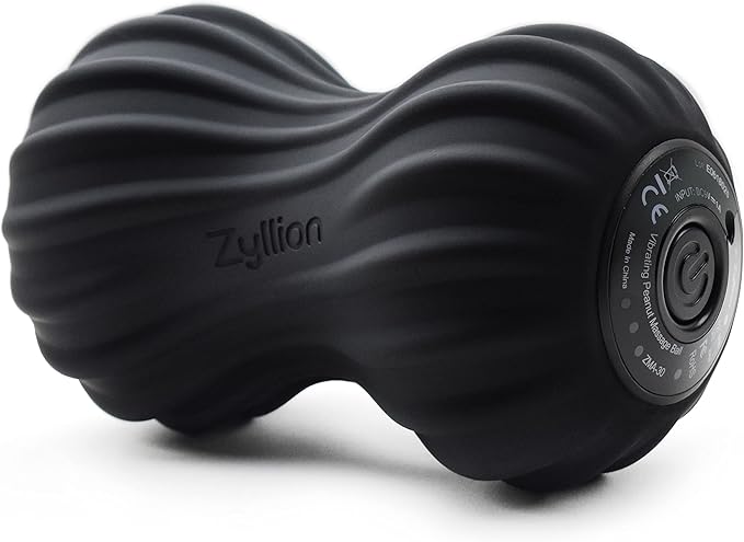 Zyllion Vibrating Peanut Massage Ball with 4 Modes - Cordless Rechargeable Electric Deep Tissue