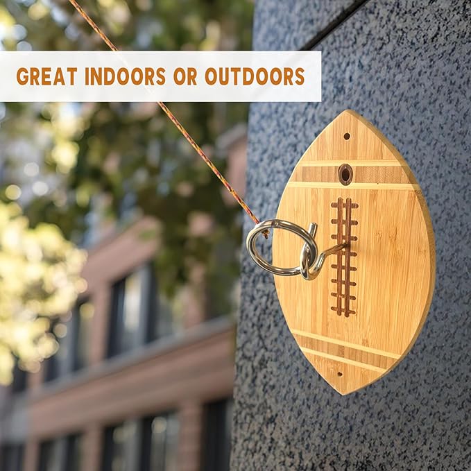 Ring Toss Game, Hook and Ring Toss Game with String and Hooks for Outdoor/Indoor Use, Man Cave