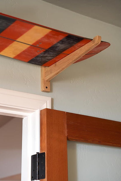 Bamboo Snowboard Wall Mount ??Horizontal Snowboard Rack for Display or Storage ??Durable Wall