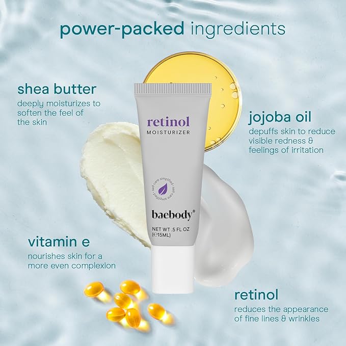 Baebody Made in USA Retinol Cream for Face - Anti Aging Face Cream for Fine Lines and Wrinkles