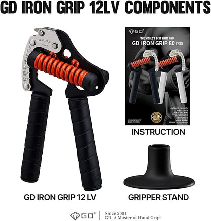 GD IRON GRIP Grip Strength Trainer Adjustable Hand Gripper Strengthener Hand Grip Exerciser Wrist