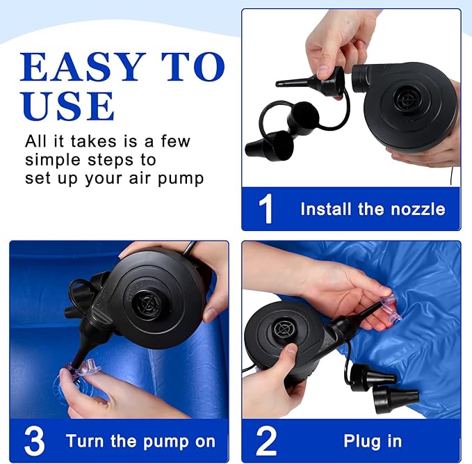 Realspring 6 Pcs Bean Bag Chairs for Adults Inflatable Chairs with Electric Air Pump,Blow up Couch