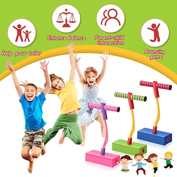 3 Pcs Pogo Stick Foam Jumper Toy Foam Pogo Fun and Safe Jumping Stick for Teens Adults Outdoor