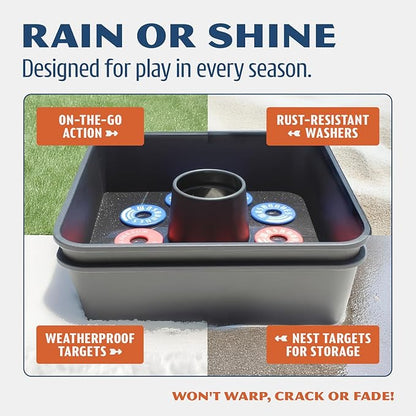Driveway Games All Weather Washoos Washer Toss Game Set - Portable Outdoor Lawn Games for Adults