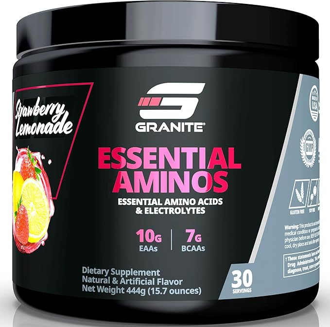 Granite Essential Amino Acids Powder for Muscle Recovery and Growth with 10g EAAs and 7g BCAAs